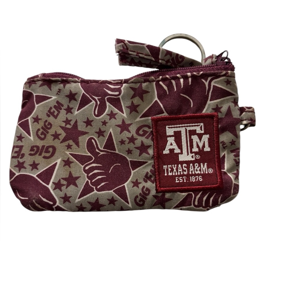 Texas A&M Maroon and Gray Coin Pouch